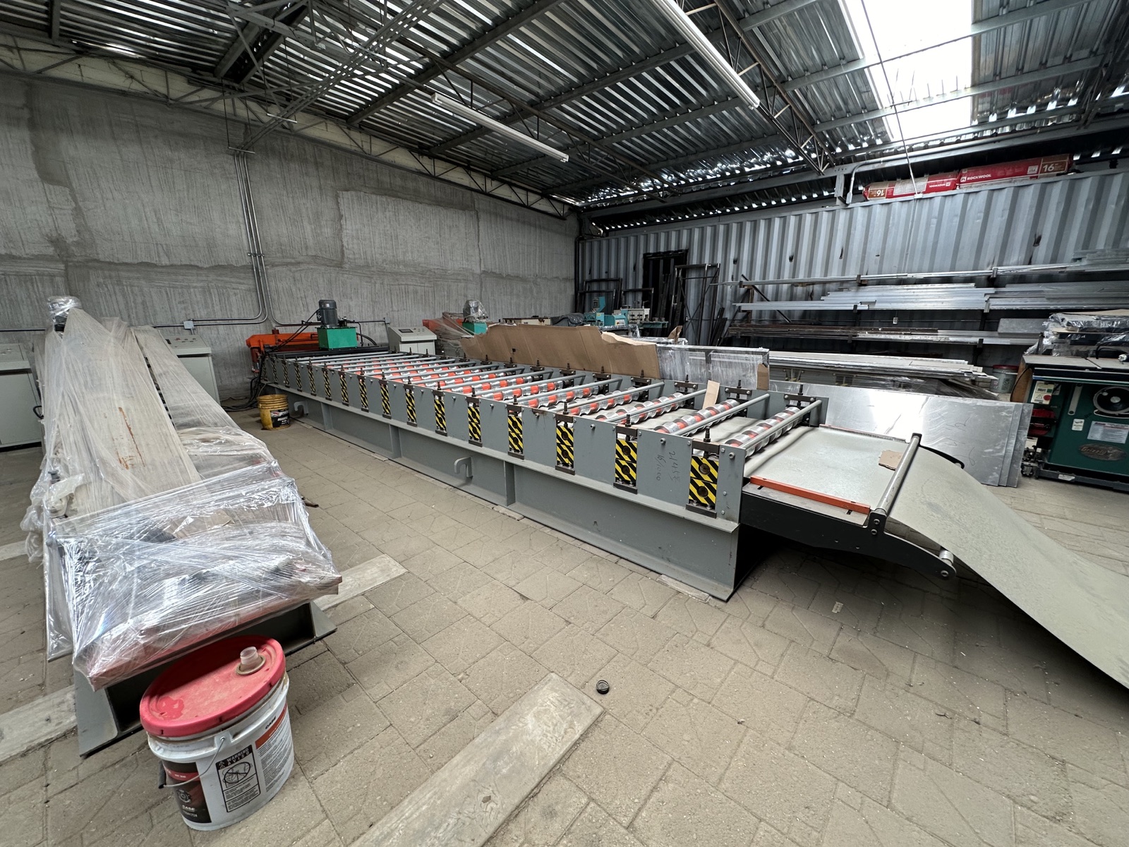 Light gauge steel profiles, studs, and panelized assemblies at the Cal Steel facility.