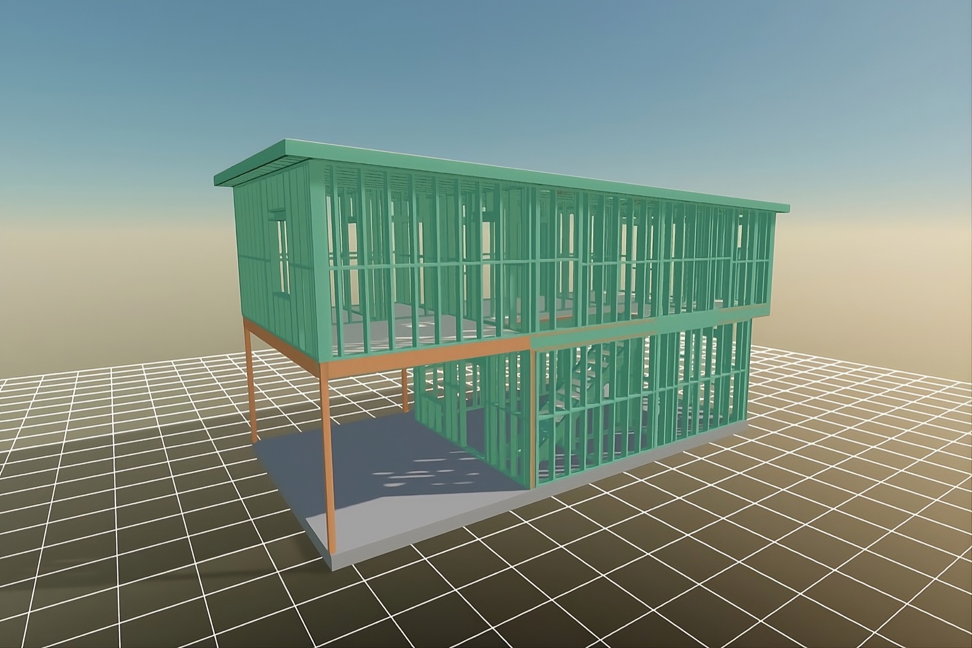 Vertex BD 3D structural model of an LGS building